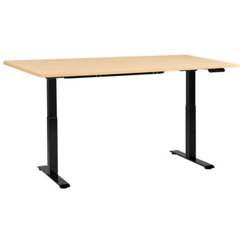 Image of Beliani Electric Adjustable Standing Desk Destines Black/ Light Brown 160 Cm 72 Cm