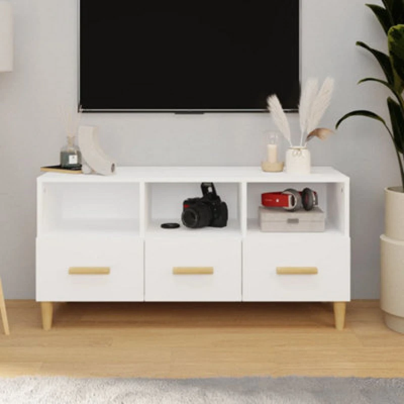 Image of Vidaxl TV Cabinet White 102X36X50 Cm Engineered Wood