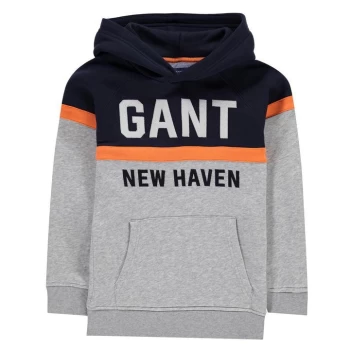 Image of Gant 3 Colour Hooded Sweatshirt - Grey