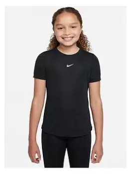 Image of Nike Girls Nike Dri-Fit One Short Sleeve Top - Black