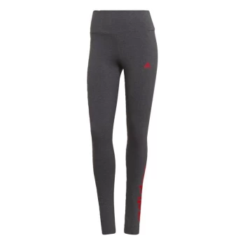 Image of adidas Sport Inspired Loungewear Essentials High-Waisted - Dark Grey Heather / Vivid Red