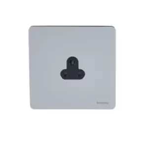 Image of Schneider USFP 2A 1G Round Pin Unswitched Socket Black Insert Polished Chrome - GU3470BPC