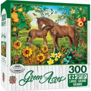Image of Masterpieces Puzzle Green Acres Neighs & Nuzzles Ez Grip Puzzle 300 piece jigsaw puzzle