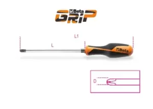 Image of Beta Tools 1262E Beta GRIP Phillips Head Screwdriver w/ Hex Bolster PH4 x 200mm
