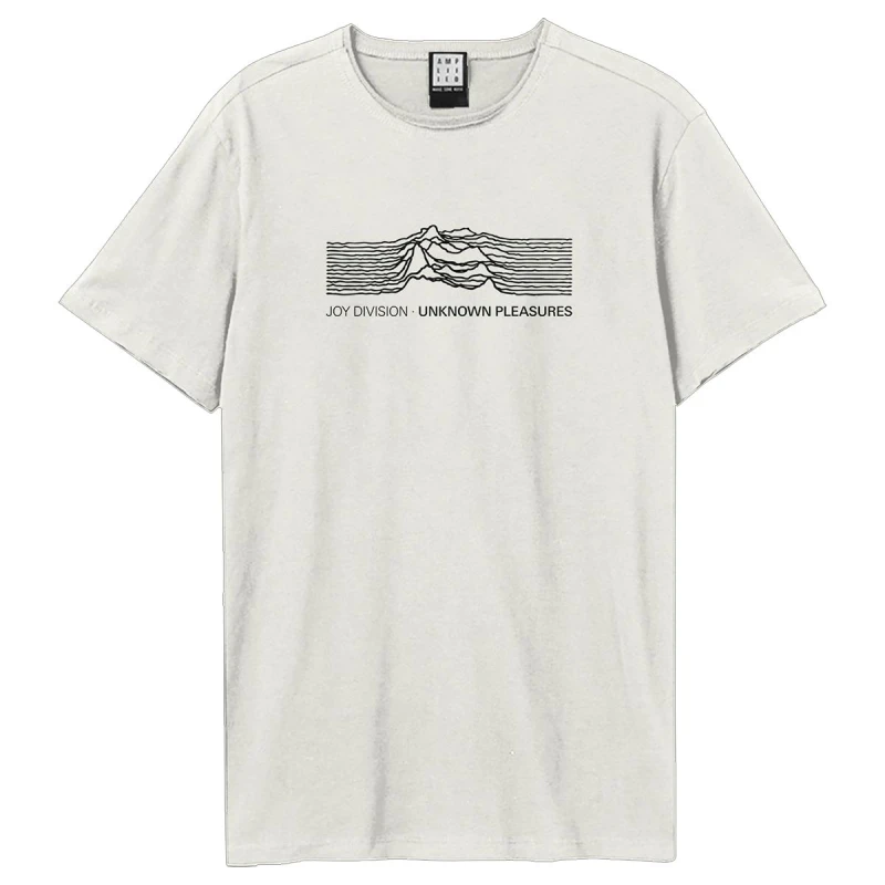 Image of Amplified Amplified Men Cropped Pulse Joy Division T-Shirt in White Size: X-Small White XS Male 5063750912226