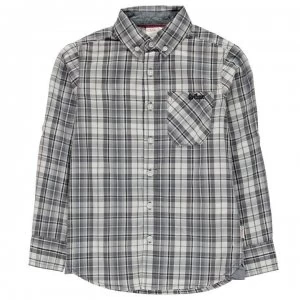 Image of Lee Cooper Long Sleeve Checked Shirt Junior Boys - Grey/Blk/White