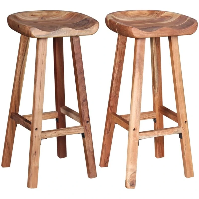 Image of VIDAXL Bar Stools 2 pcs Solid Acacia Wood vidaXL 8718475531166