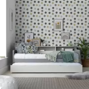 Image of Tyler Guest Bed Grey And White With 1 Orthopaedic Mattress