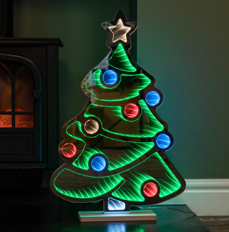 Image of 60cm Light up Christmas Tree Infinity Decoration with Multi-Coloured LEDs