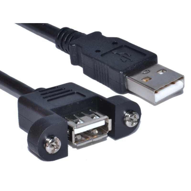 Image of Cables Direct Cables Direct Panel Mount Shielded USB cable USB 2.0 2m USB A Black USB2-PM-2M
