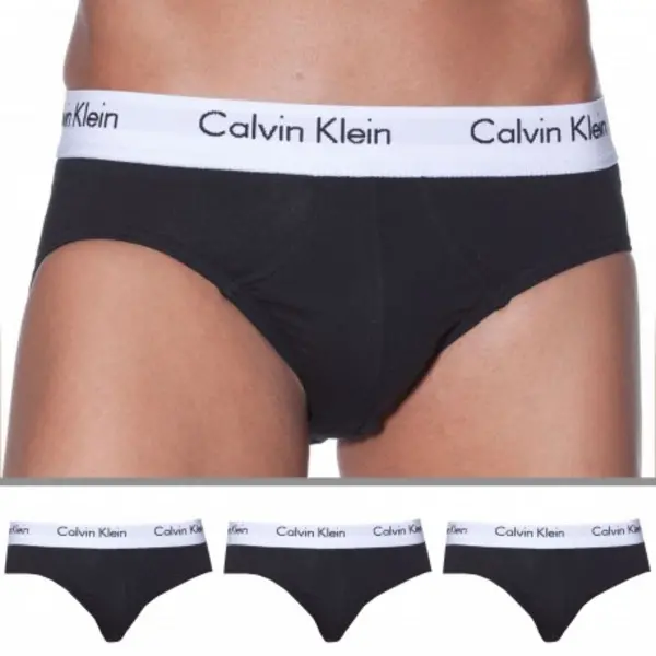 Image of Calvin Klein Black 3 Pack Briefs - Cotton Stretch Black Male L 171578UK