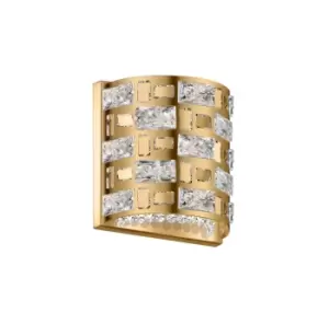 Image of Lola 2 Light Wall Lamp Gold Crystal