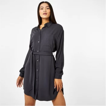 Image of Jack Wills Eco Tie Waist Dress - Dark Grey