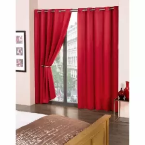 Image of Emma Barclay R.m. Eyelet Blackout Curtains Cali 46 X 72" Red