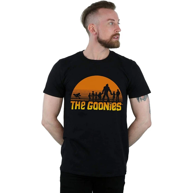 Image of The Goonies Mens Sunset T-Shirt in Black Size: Small Black Male S