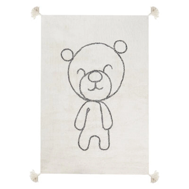 Image of Beliani Kids Rug Zorakan Light Beige 140 X 200 Cm Cotton