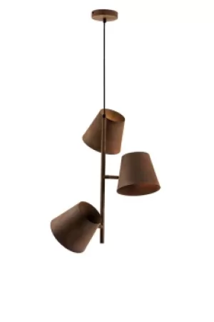Image of COLT 3 Light Multi Arm Pendant Ceiling Light Rust 51x59.5cm