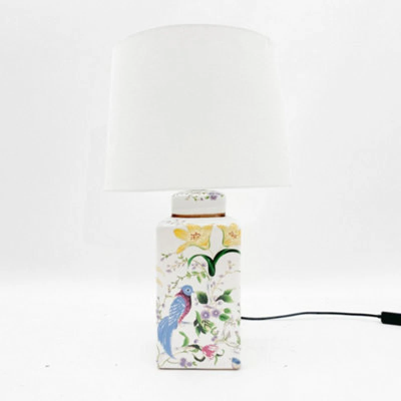 Image of Table Lamp and Shade - Ceramic - L30 x W36 x H41cm - White MinsterStylishLivingLtd7424