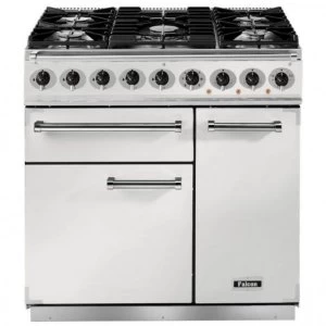 Image of Falcon F900DXDFWHNM 82380 90cm Deluxe Dual Fuel Range Cooker - White