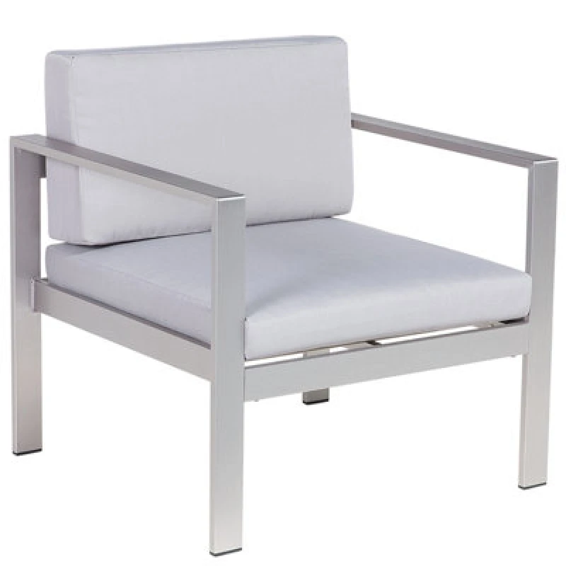 Image of Beliani Garden Armchair Salerno Metal Light Grey