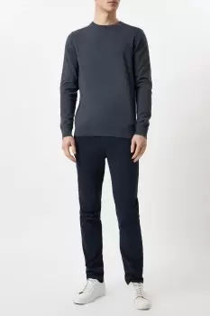 Image of Skinny Fit Navy Chino Trousers