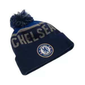 Image of Chelsea FC Official Adults Unisex TX Ski Hat (One Size) (Blue/Grey)