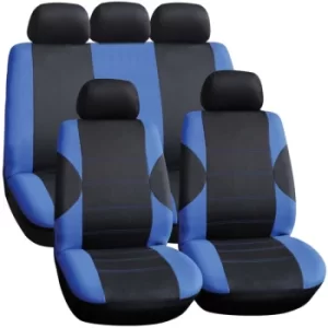 Image of Streetwize Seat Cover Set 11 Piece Blue/Black