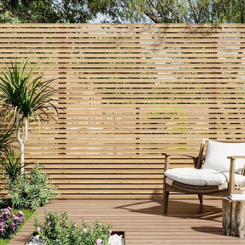 Image of Breeins 210cm Height Garden Privacy Wood Fence Beige unisex One size