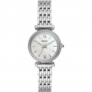 Image of Fossil White And Silver 'Carlie Mini' Dress Watch - ES4647 - multicoloured