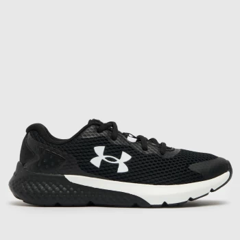Image of Under Armour Black & White Charged Rogue 3 Youth Trainers