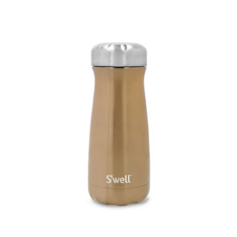 Image of Swell S'well Pyrite Traveler Insulated Bottle, 470Ml, Keeps Drinks Hot Or Cold For Hours