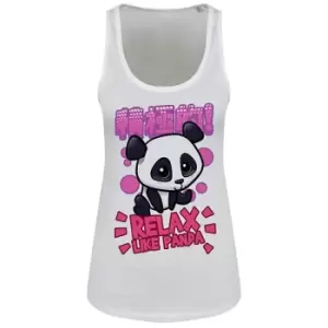 Image of Handa Panda Ladies/Womens Relax Like Panda Floaty Tank (Medium (UK 10-12)) (White)