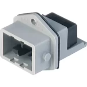Image of Hirschmann 931 697-106-1 Mains connector STASEI Plug, vertical mount Total number of pins: 5 + PE 6 A Grey