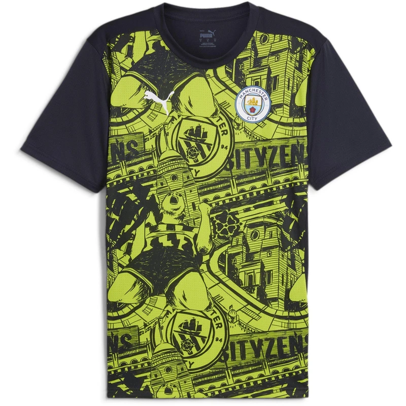 Image of Puma Manchester City FC Pre Match Shirt 2024 2025 Adults - Blue Blue S