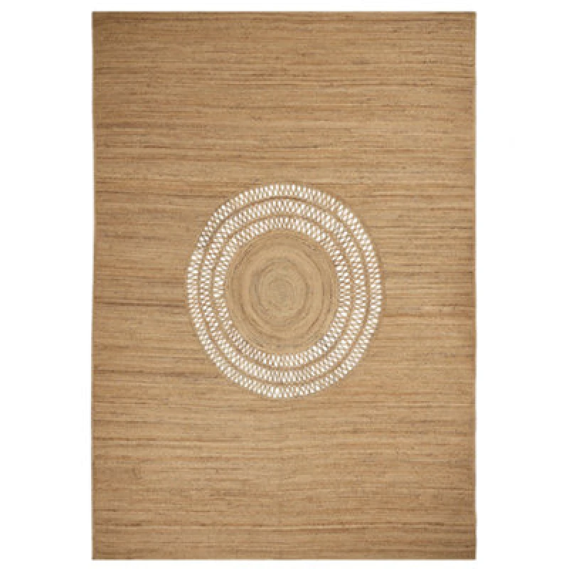 Image of Beliani Rug Bogazoren Beige 160 X 230 Cm Jute