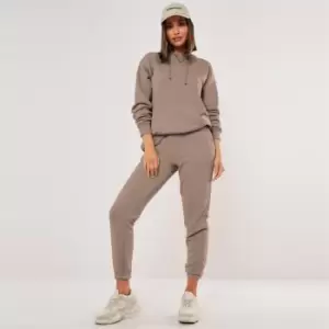 Image of Missguided Hoodie & Jogger Co Ord Set - Brown