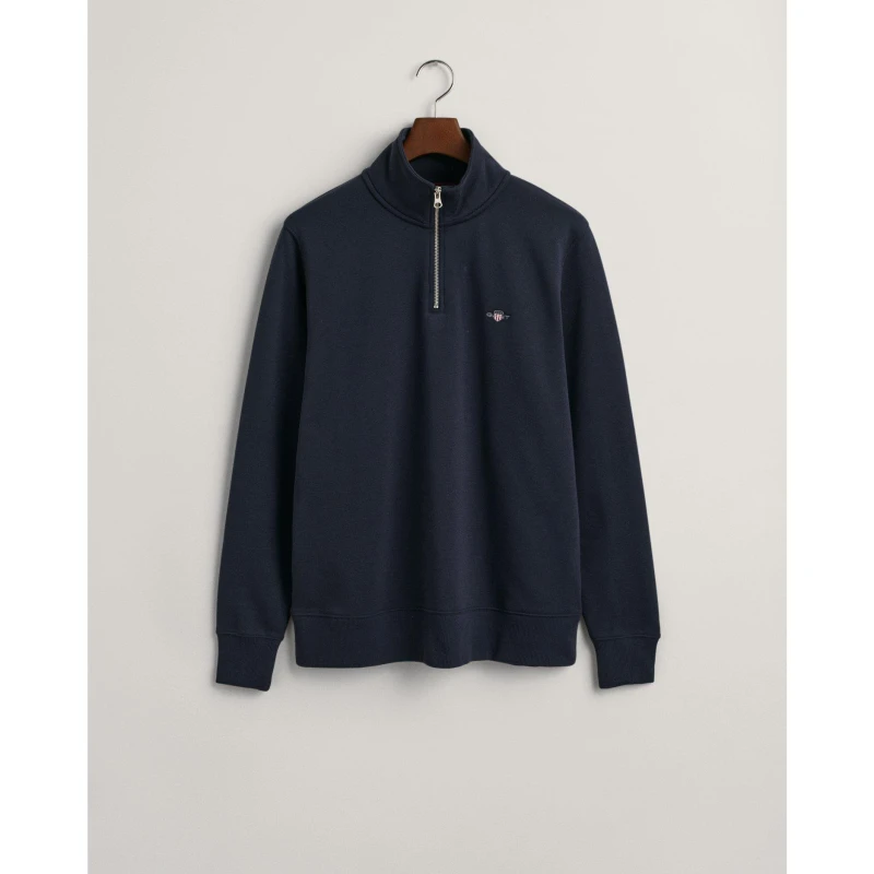 Image of Gant Shield Half-Zip Sweatshirt - Blue Blue 4XL