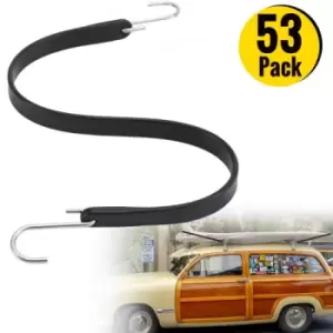 Image of VEVOR Rubber Bungee Cords, 53 Pack 21" Long, Weatherproof Natural Rubber Tie Down Straps with Crimped S Hooks, Heavy Duty Outdoor Tarp Straps for Secu