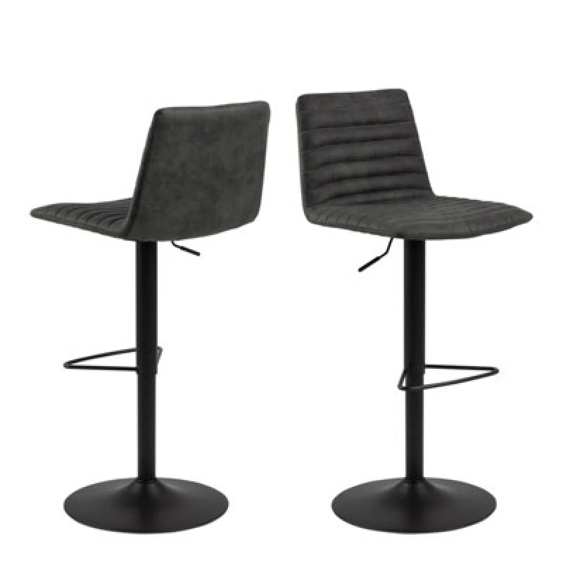 Image of Furniture To Go Kimmy Bar Stool In Grey Fabic Set Of 2