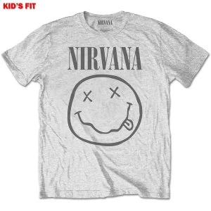 Image of Nirvana - Yellow Smiley Kids 3 - 4 Years T-Shirt - Grey