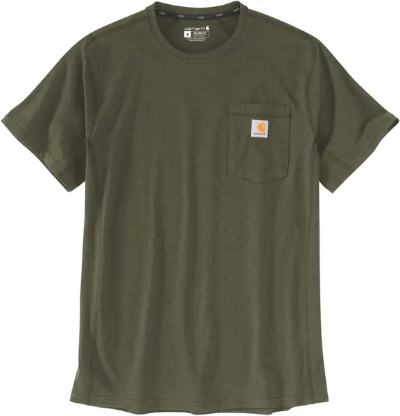 Image of Carhartt Force Relaxed Fit Midweight Pocket T-Shirt, green, Size L