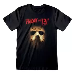Image of Friday The 13th Unisex Adult Mask T-Shirt (L) (Black)