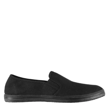 Image of Slazenger Mens Slip On Canvas Shoes - Black