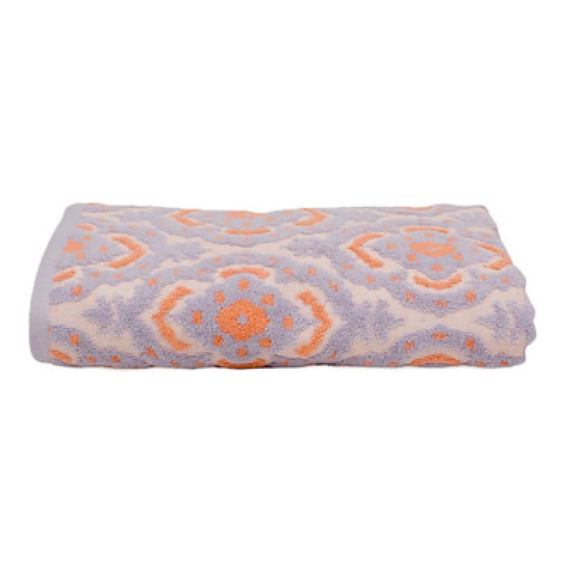 Image of Allure Bath Fashions Luxury Ikat Sculpted Patterned Bath Sheet Towel - Coral/lilac