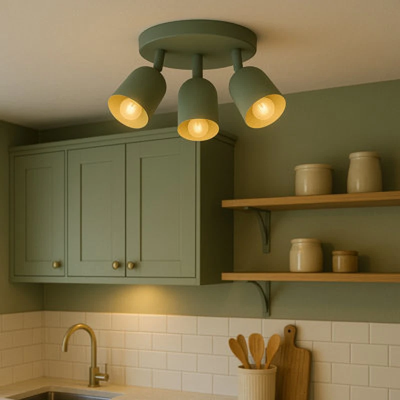 Image of EGLO Eglo Tilston Steel Minimalist Triple Ceiling Spotlight, Green Green One Size Unisex 9008606359677