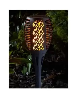 Image of Smart Solar Compact Flaming Solar Torch Black - 2 Pack