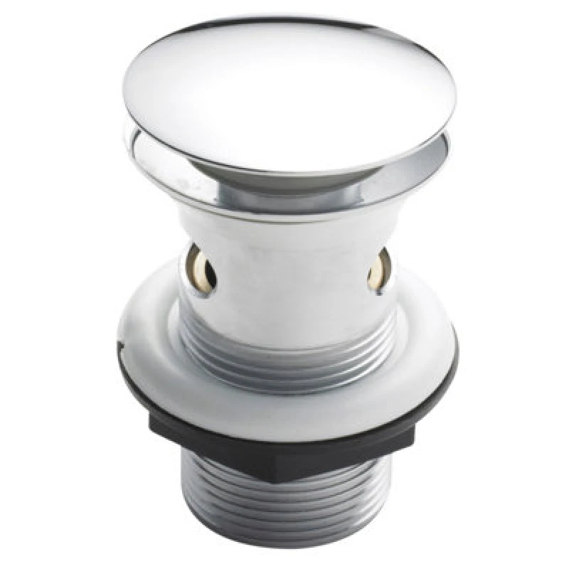 Image of Balterley Easyclean Push Button Plug Basin Slotted Waste Chrome Silver