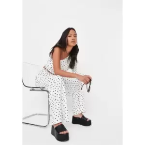 Image of Missguided Cut Out One Shoulder Jumpsuit - White