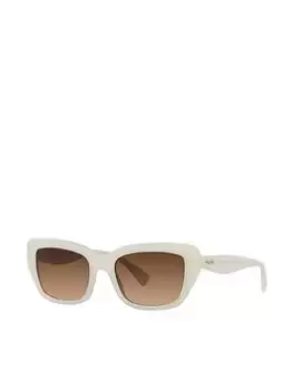 Image of Ralph Lauren Rectangle Sunglasses -Shiny Chalk Cream, Women