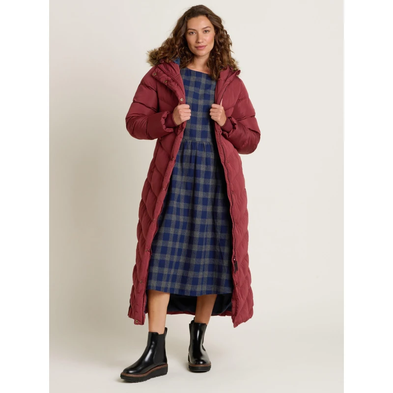 Image of Brakeburn Slim Longline Puffer Red